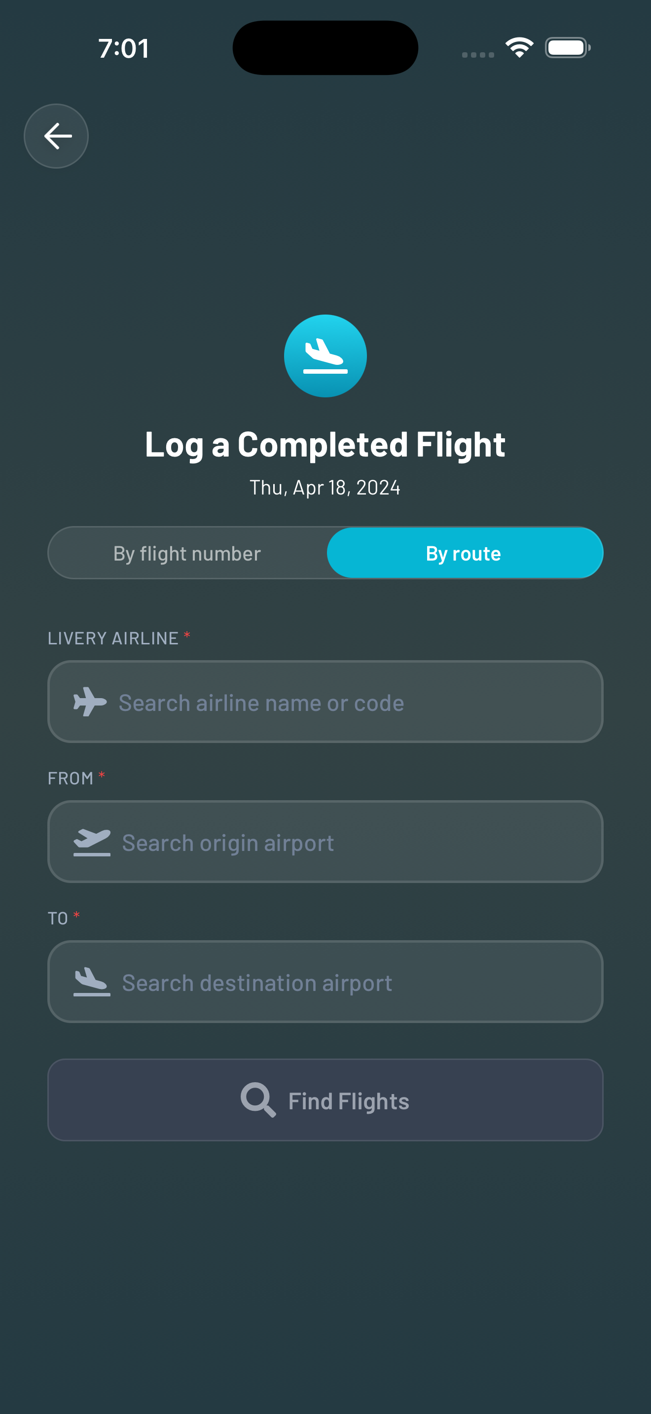 Log a completed flight